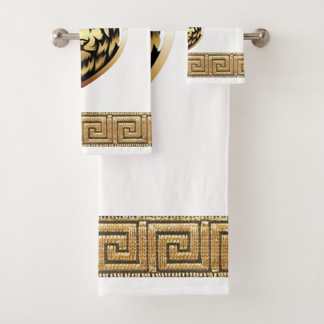 Conjunto De Toalhas Leão Real do Inglês Antigo Designer  (Insitu)