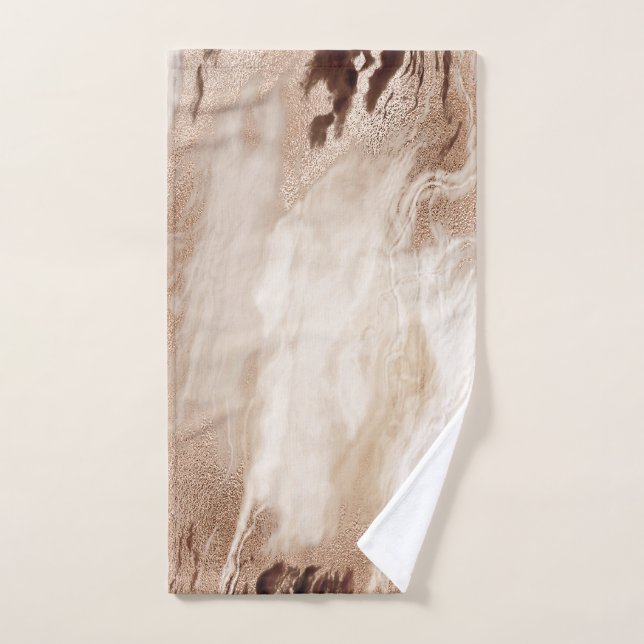 Conjunto De Toalhas Legal Marble Granite Textura Castanha Dourada (Toalha de mão)