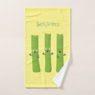 Conjunto De Toalhas Legumes de trio com aipo-branco