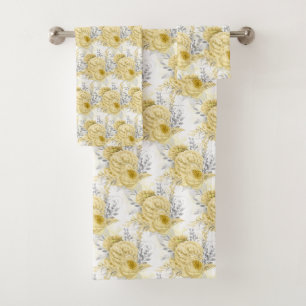 CONJUNTO DE TOALHAS LEMON AMARELO BRANCO BANHEIRO BRANCO DEFINIDO