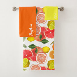Conjunto De Toalhas Lemon green orange citrus Pattern name