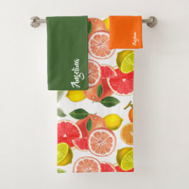 Conjunto De Toalhas Lemon green orange citrus Pattern name