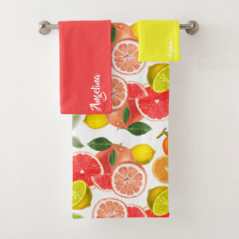 Conjunto De Toalhas Lemon orange pink citrus Pattern name