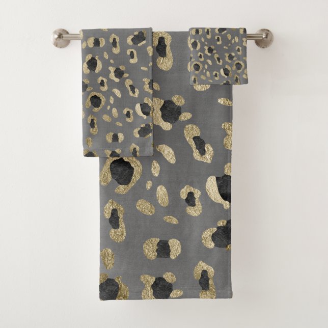 Conjunto De Toalhas Leopard Animal Print Glam nº 4 (Insitu)