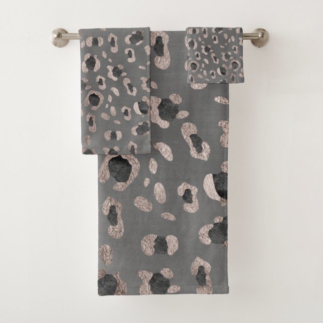 Conjunto De Toalhas Leopard Animal Print Glam nº 6 (Insitu)