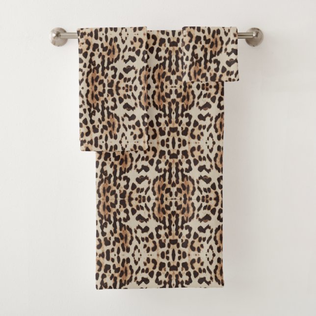 Conjunto De Toalhas Leopard Print Wild Animal (Insitu)