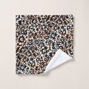 Conjunto De Toalhas leopardo, elegante, manchado, marrom, bege, pele,