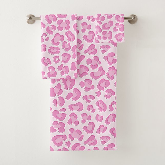 Conjunto De Toalhas Leopardo, Pink Line (Insitu)