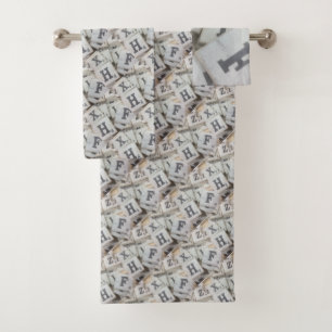 Conjunto De Toalhas Letra alfabética Azulejos Fotografia