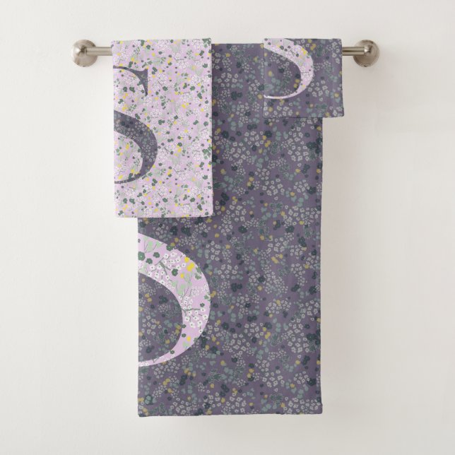 Conjunto De Toalhas Letra S liberdade roxa (Insitu)