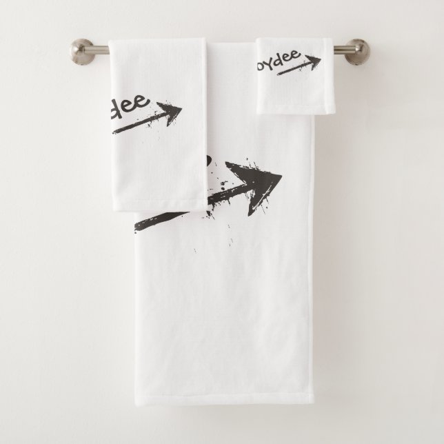 Conjunto De Toalhas Letras pretas e seta em você (Insitu)
