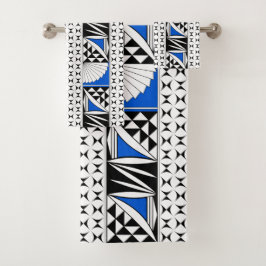 Conjunto De Toalhas Levantamento nativo do sudoeste em azul