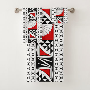 Conjunto De Toalhas Levantamento nativo sudoeste em vermelho