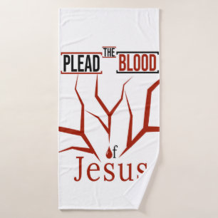 Conjunto De Toalhas Leve o Sangue de Jesus Banheiro (Branco)
