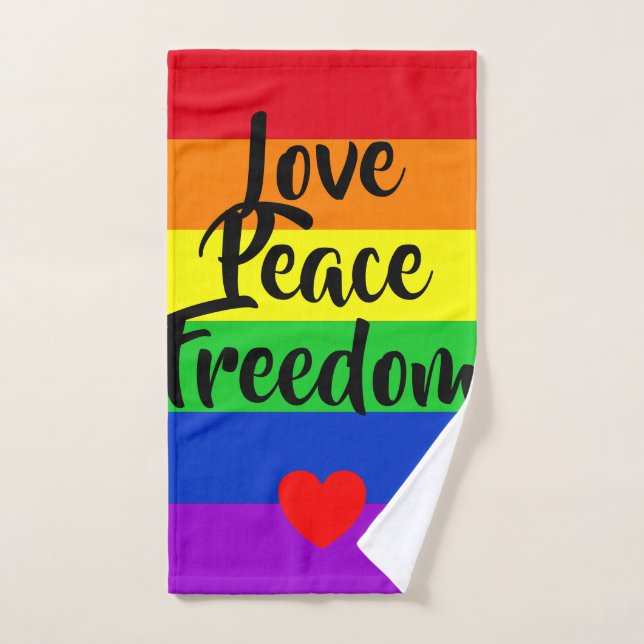 Conjunto De Toalhas #LGBT #love #orgulde #gay #liberdade #parada (Toalha de mão)