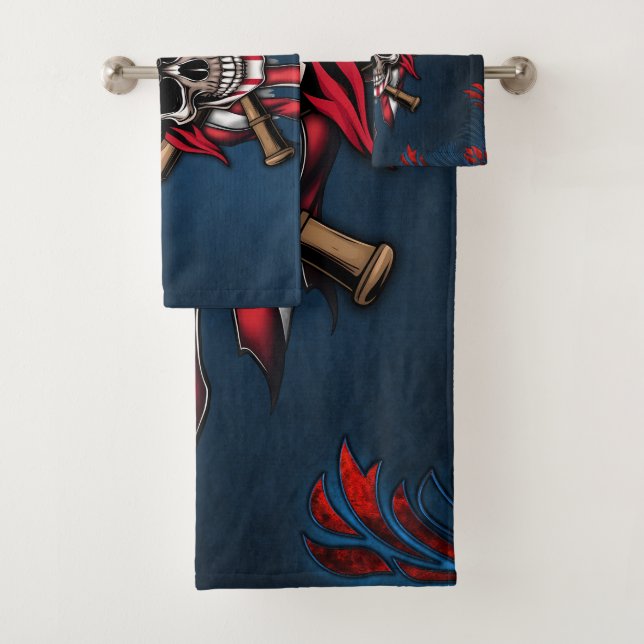 Conjunto De Toalhas Liberdade selvagem, crânio americano com morcegos  (Insitu)