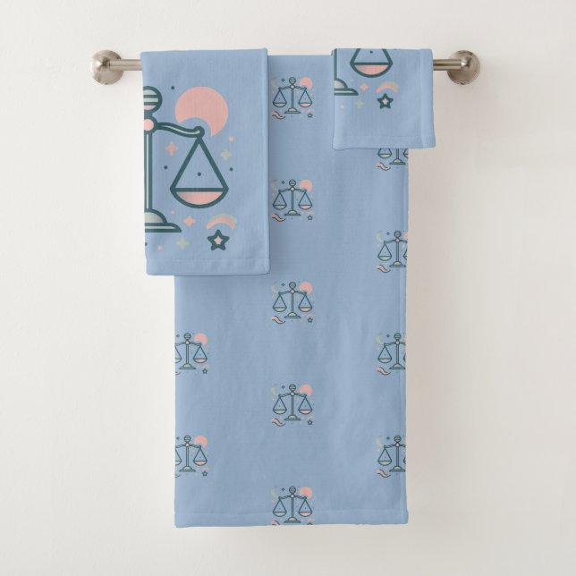 Conjunto De Toalhas Libra, Design Abstrato do Símbolo Zodíaco (Insitu)