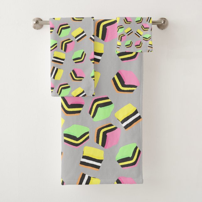 Conjunto De Toalhas Licorice Allsorts Candy Bath Towels (Insitu)