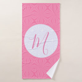 Conjunto De Toalhas Light Pink Squiggly Squares Personalize Initial 