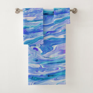 Conjunto De Toalhas Lilac Marble Agate Abstrato