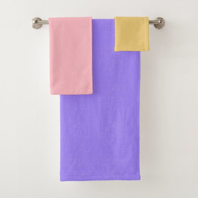 Conjunto De Toalhas Lilac, peach, mustard texture. (Insitu)