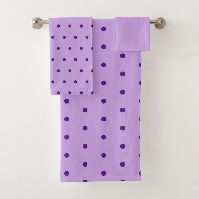Conjunto De Toalhas Lilás Roxo Lavanda Bolinhas Pontilhadas Lilac (Insitu)