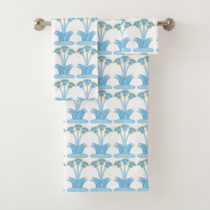 Conjunto De Toalhas Lilírios aqua borboleta Bath Totoset