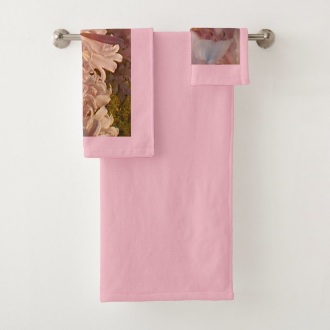 Conjunto De Toalhas Lillies Rosa Bloqueando (Insitu)