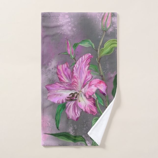 Conjunto De Toalhas Lily Flowers Bath Towels (Toalha de mão)