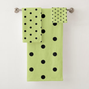 Conjunto De Toalhas Lima Chartreuse Caprichoso Pontos Pretos