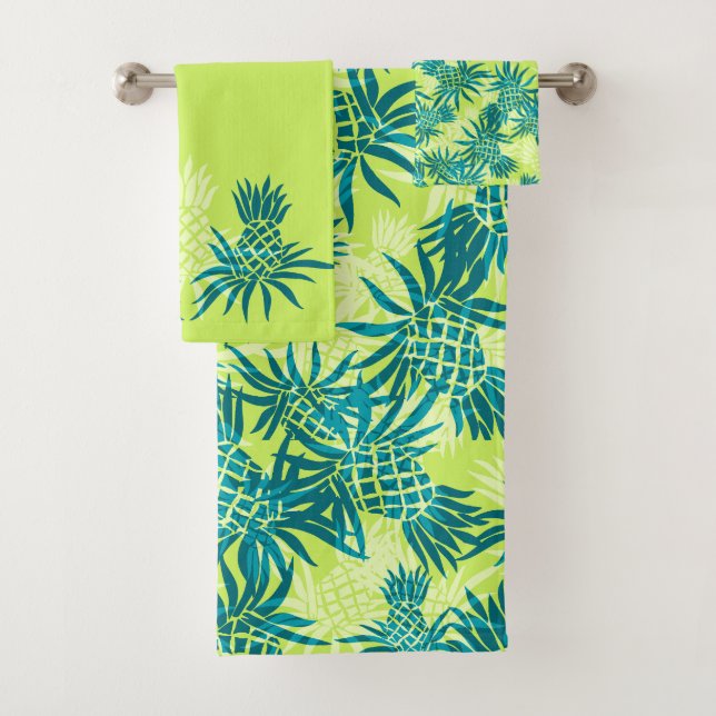 Conjunto De Toalhas Limão coordenado tropical havaiano de Camo do (Insitu)