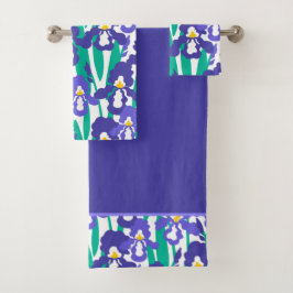 Conjunto De Toalhas Limite Floral do Padrão Abstrato Iris