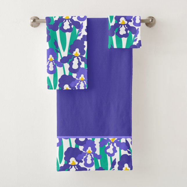 Conjunto De Toalhas Limite Floral do Padrão Abstrato Iris (Insitu)