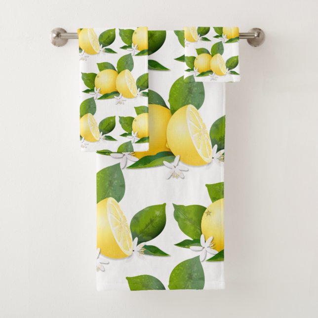 Conjunto De Toalhas Limões Citrus Frutas Botânica (Insitu)