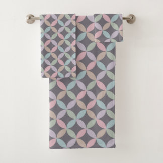 Conjunto De Toalhas Linda Abstrato de Pastel Geométrico