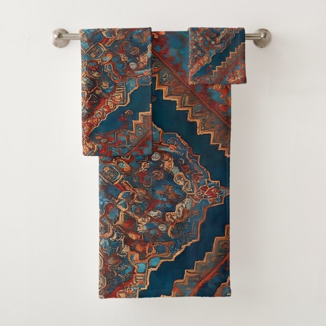 Conjunto De Toalhas Linda Coleção Moderna de Padrão Persa (Insitu)