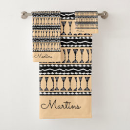 Conjunto De Toalhas Linda etnia, arte africana, padrão tradicional