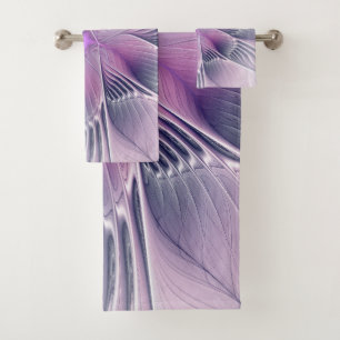 Conjunto De Toalhas Linda Flor Rosa Arte Abstrato Fractal Moderno