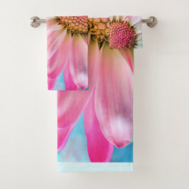 Conjunto De Toalhas Linda Flor Rosa Fechar Foto