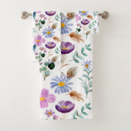 Conjunto De Toalhas Linda obra de aquarela feminina parece branca