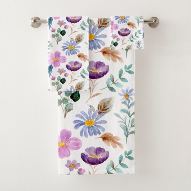 Conjunto De Toalhas Linda obra de aquarela feminina parece branca (Insitu)