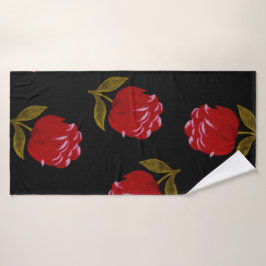 Conjunto De Toalhas Linda Rosa vermelha bordado sem costura