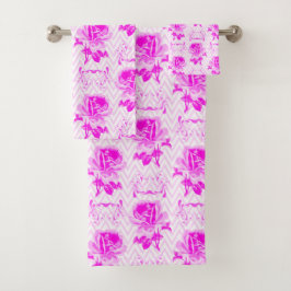 Conjunto De Toalhas Linda Vintage Purple Floral