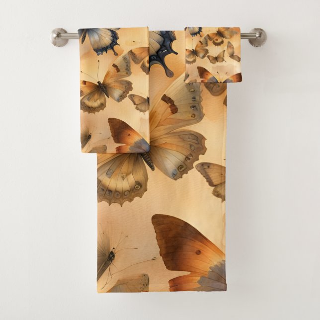 Conjunto De Toalhas Lindas Borboletas de Aquarela (Insitu)