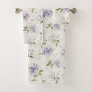 Conjunto De Toalhas Lindas Flores de Lavanda Roxa