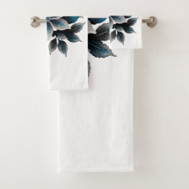 Conjunto De Toalhas lindas flores e folhas de gelo