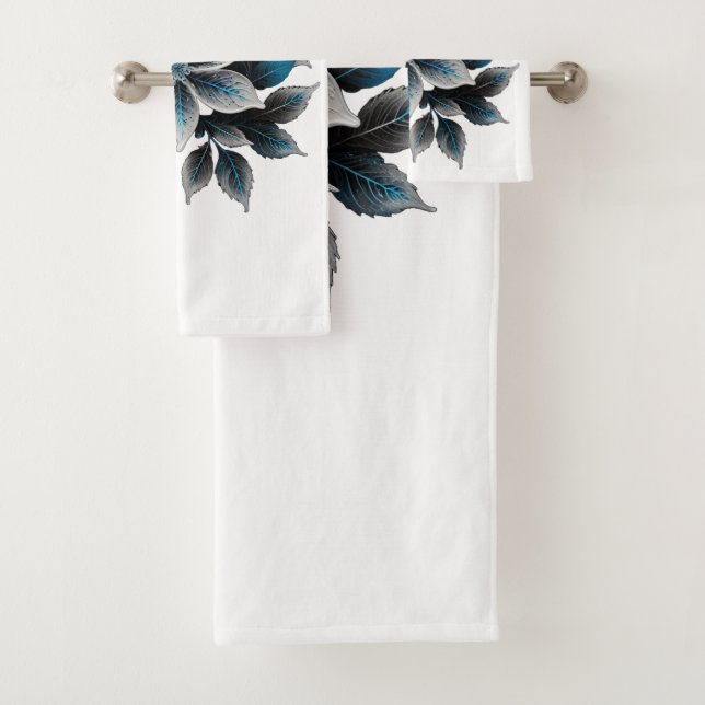 Conjunto De Toalhas lindas flores e folhas de gelo (Insitu)