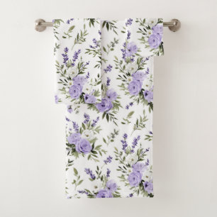 Conjunto De Toalhas Lindas Flores Lavanda