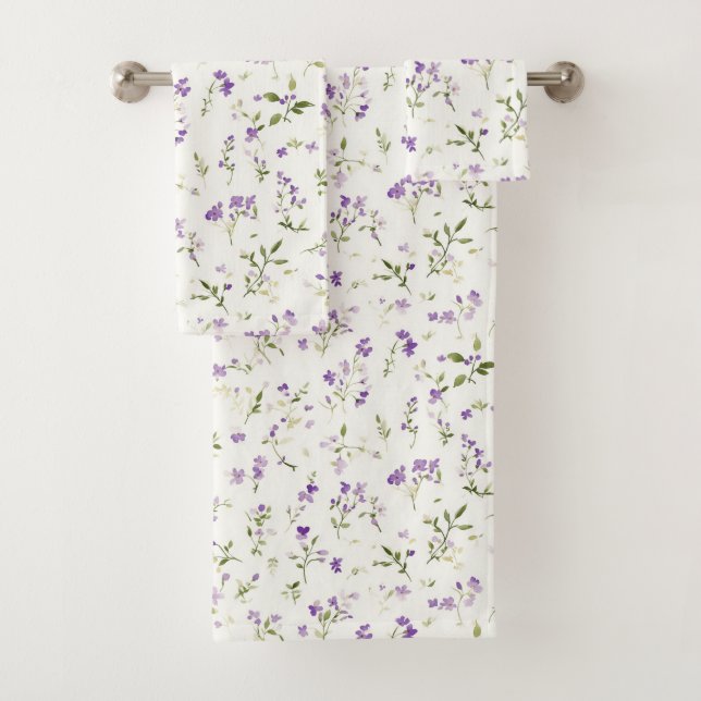 Conjunto De Toalhas Lindas Flores Lavanda Chuveiro de Noiva (Insitu)