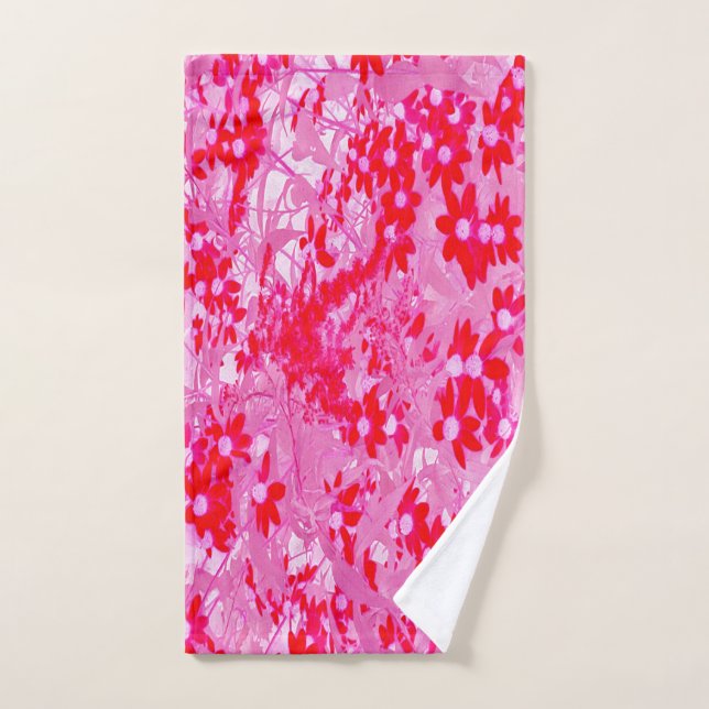 Conjunto De Toalhas Lindas Flores Vermelhas (Toalha de mão)
